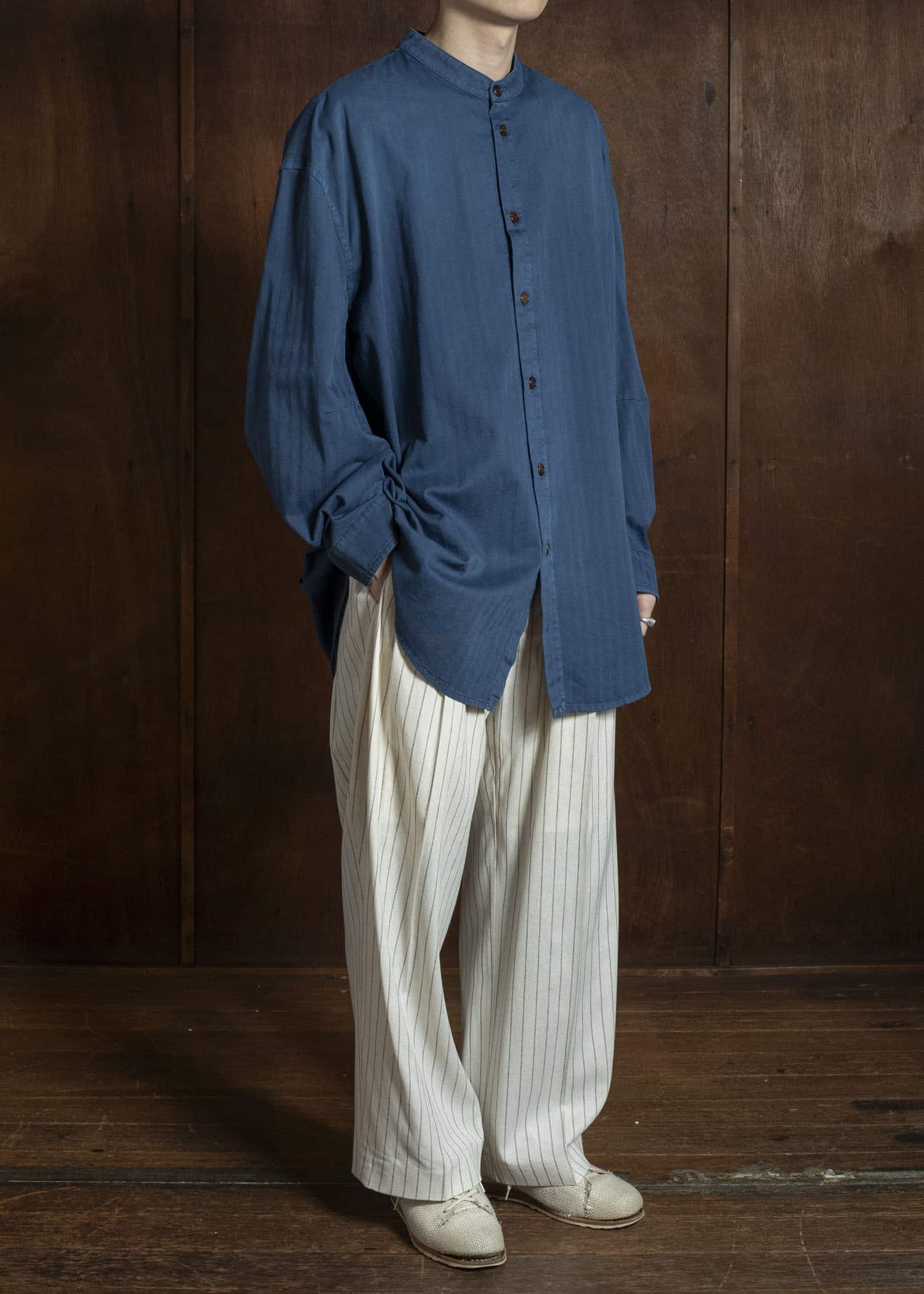 HED MAYNER WORKER DENIM SHIRT BLUE HMMC67034RHC302