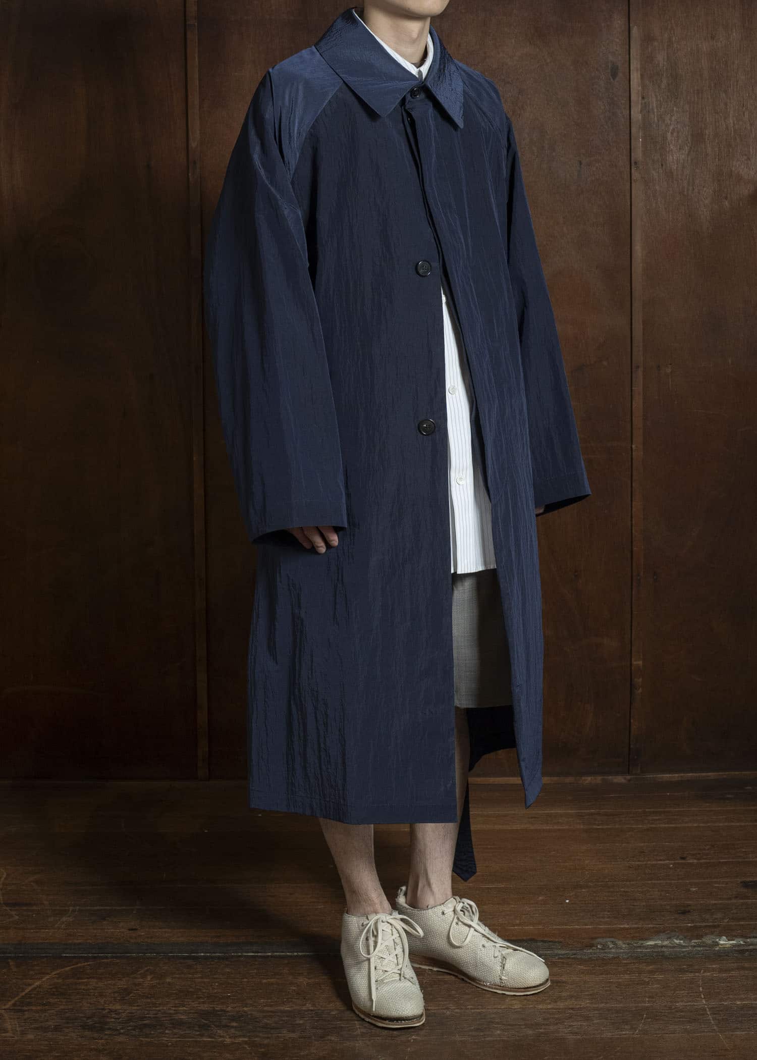 HED MAYNER WATERPROOF NYLON COAT NAVY BLUE HMMC10054AHC156