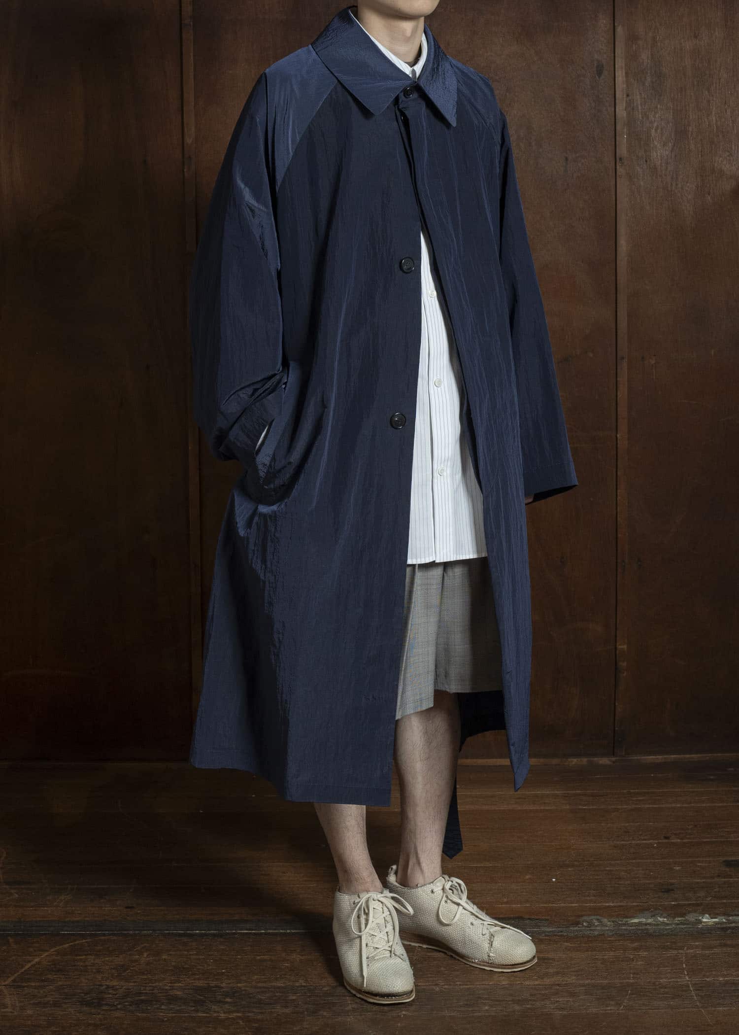 WATERPROOF NYLON COAT NAVY BLUE HMMC10054AHC156