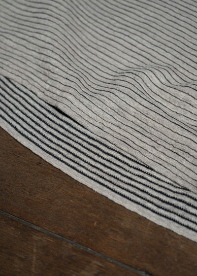 JAN-JAN VAN ESSCHE KNIT#70-LINEN COTTON YARN BEIGE Ripple Structure Crewneck Knitted Sweater Linen Cotton Yarn Beige