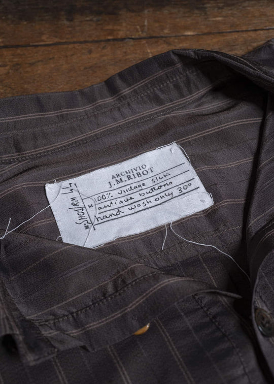 J.M.Ribot Vintage Silk Stripe Pullover Shirt