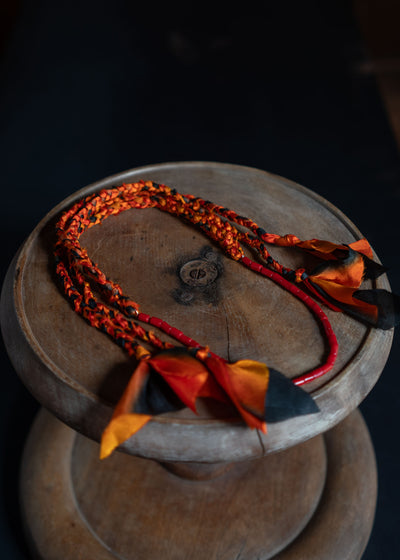 DIOMENE LARGE CORAL KNOTTED NECKLACE CORAL DDM JY0001