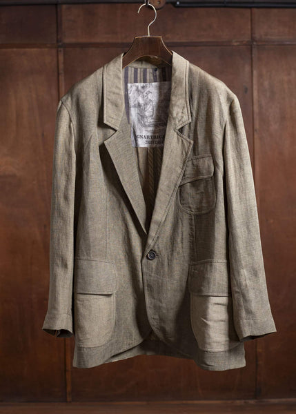 ZIGGY CHEN 0M2510920 1 Button Long Jacket FADED OLIVE