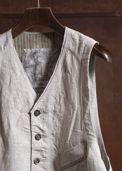 ZIGGY CHEN 0M2510103 Collarless Waistcoat LIGHT GREY