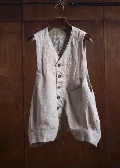 ZIGGY CHEN 0M2510103 Collarless Waistcoat LIGHT GREY