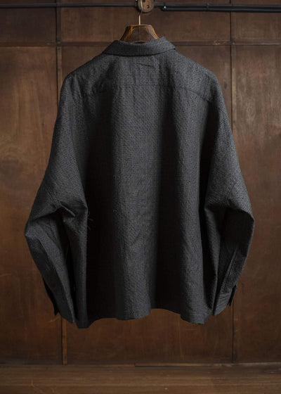 KLASICA SH-047-L-fn Extra Wide Outer Shirts IRON BROWN STRIPES