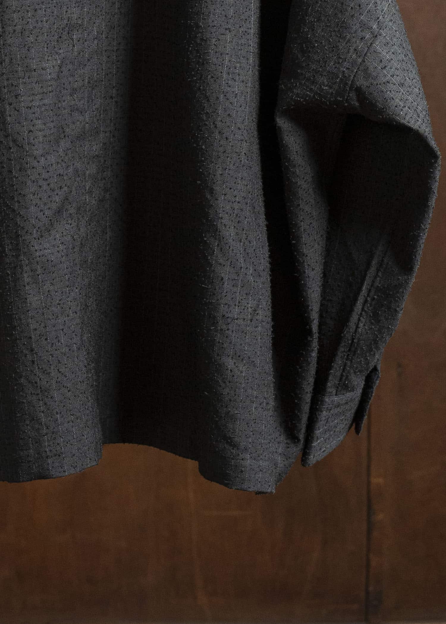 KLASICA SH-047-L-fn Extra Wide Outer Shirts IRON BROWN STRIPES