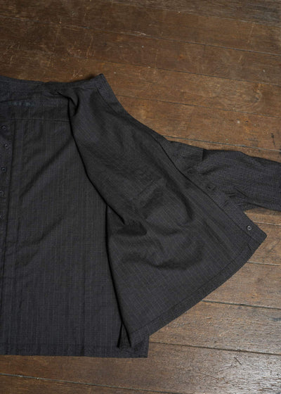 KLASICA SH-047-L-fn Extra Wide Outer Shirts IRON BROWN STRIPES