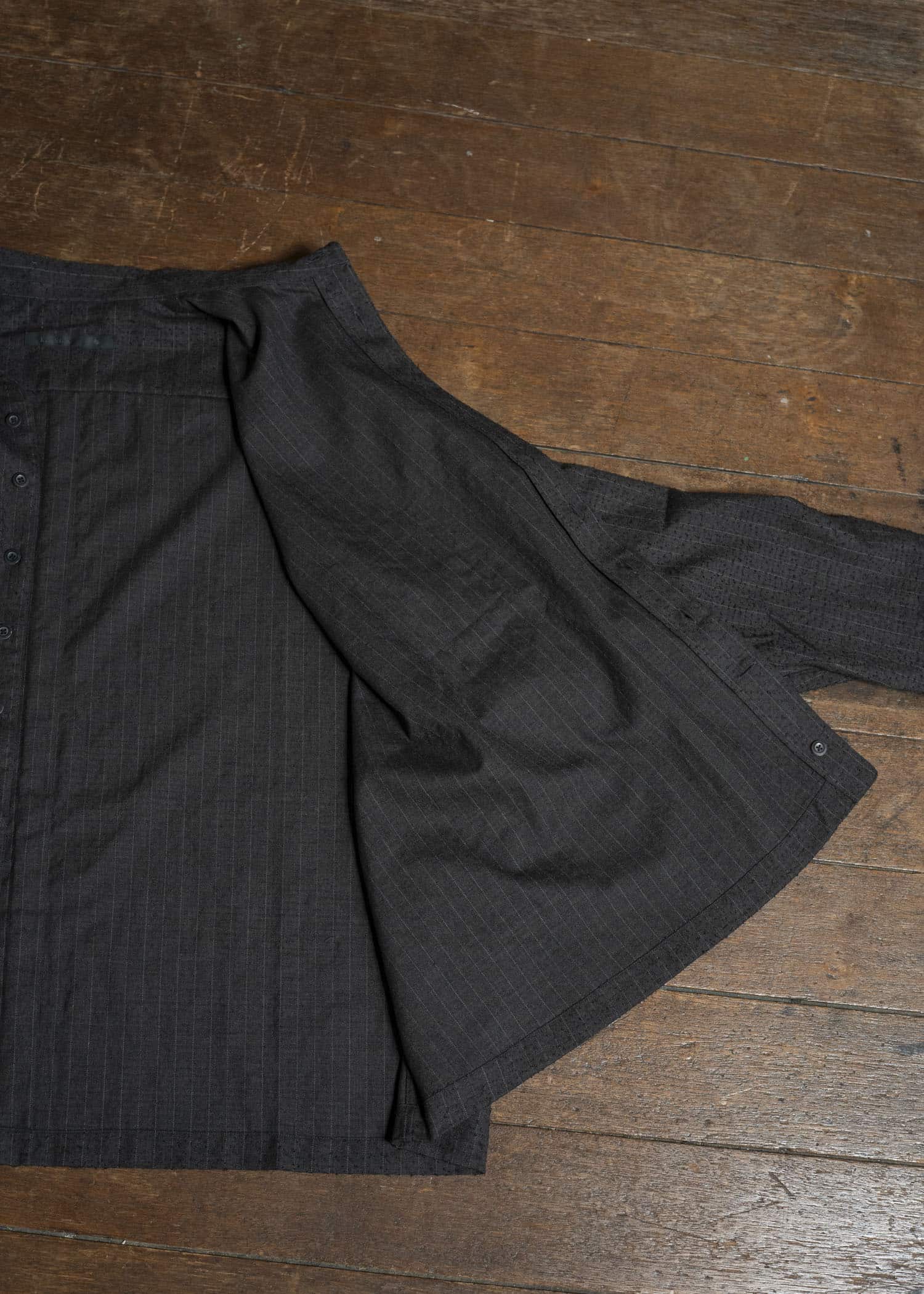 KLASICA SH-047-L-fn Extra Wide Outer Shirts IRON BROWN STRIPES