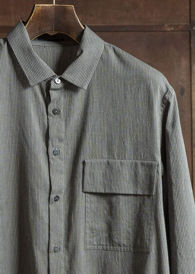 Jurgen Lehl Pakistani Cotton Shirt J0553FBM184 #18: Black Pinstripe