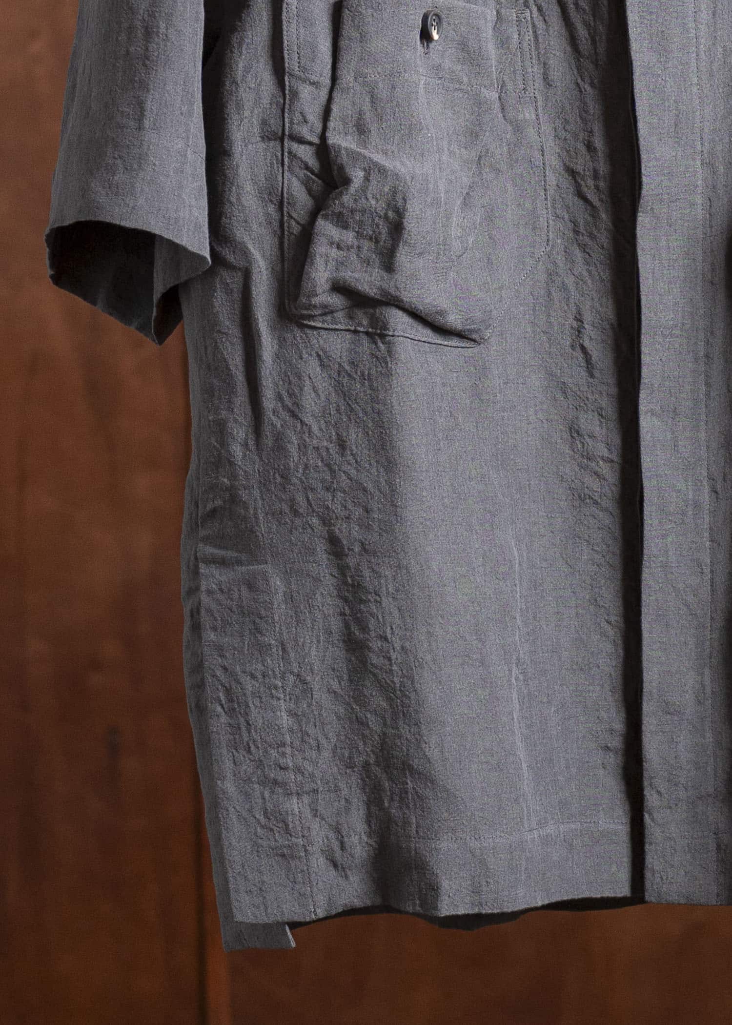 ZIGGY CHEN 0M2510742 Double Pocket Short Sleeve Shirt CHARCOAL BLUE