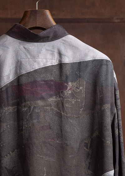ZIGGY CHEN 0M2510732 Digital Print Asymmetric Long Shirt MIX OLIVE