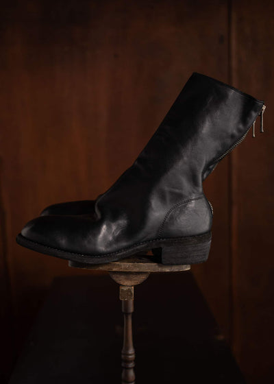 GUIDI 788 / BACK ZIP MID BOOT / BLKT