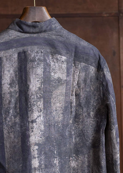 ZIGGY CHEN 0M2510745 Digital Print Long Shirt CHARCOAL PURPLE