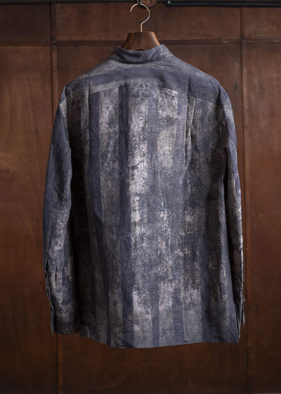 ZIGGY CHEN 0M2510745 Digital Print Long Shirt CHARCOAL PURPLE