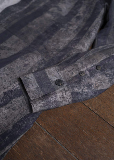 ZIGGY CHEN 0M2510745 Digital Print Long Shirt CHARCOAL PURPLE