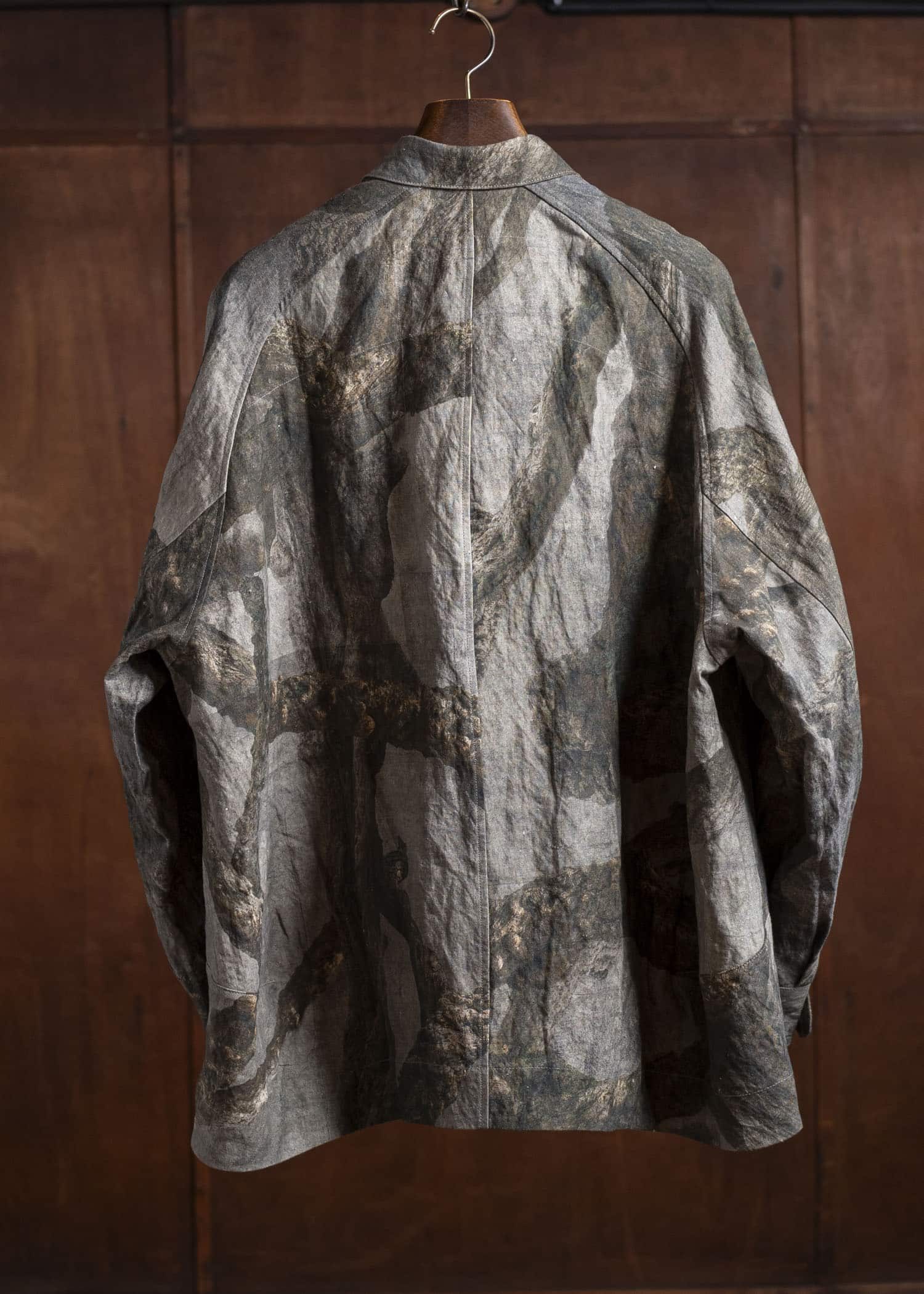 ZIGGY CHEN 0M2510723 Digital Print Shirt Jacket GREY X OLIVE