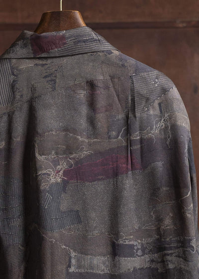 ZIGGY CHEN 0M2510725 Digital Print High Neck Long Shirt MIX OLIVE