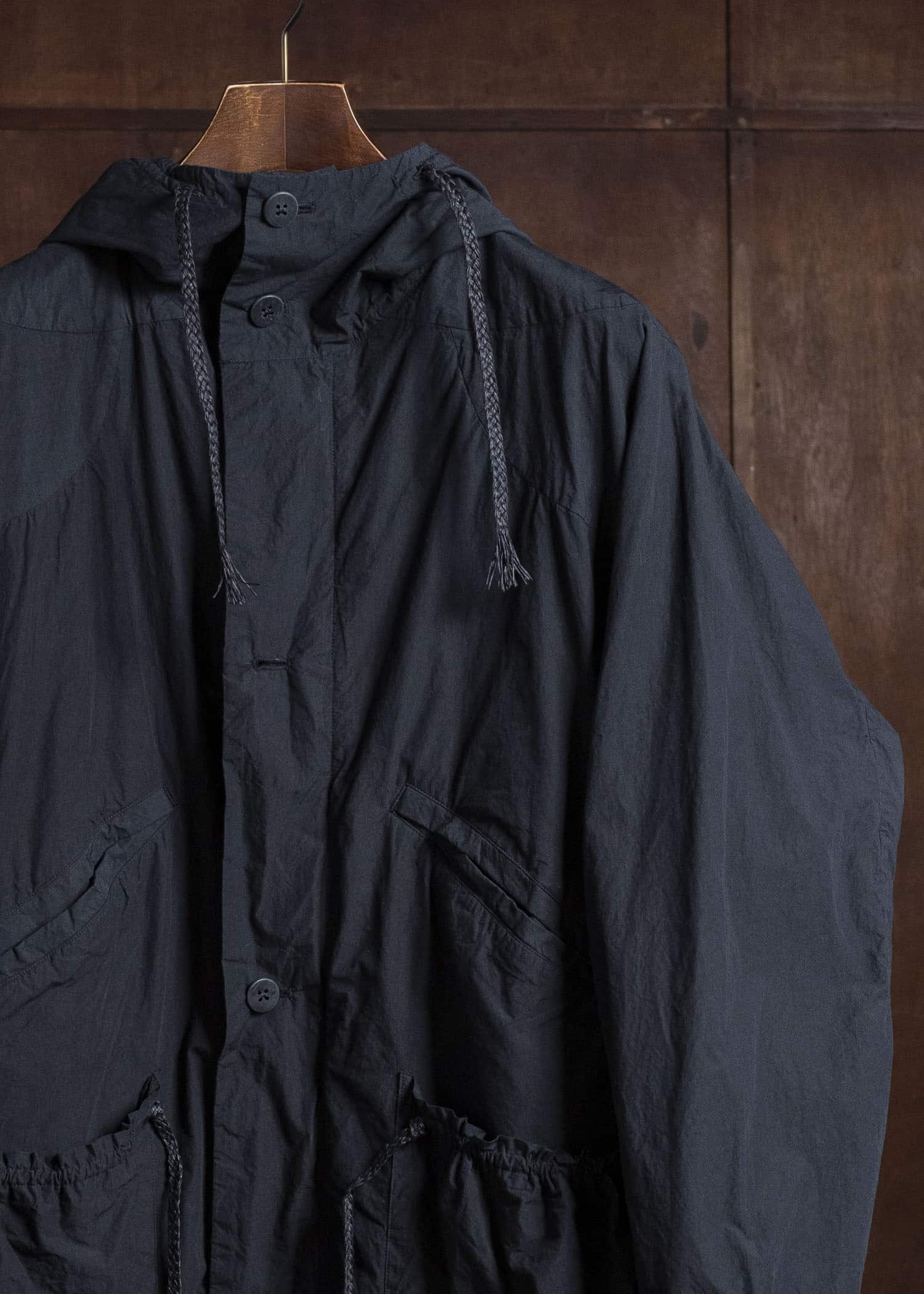 amachi. Fabric Forming Field Coat AY18C-2097 Charcoal Black