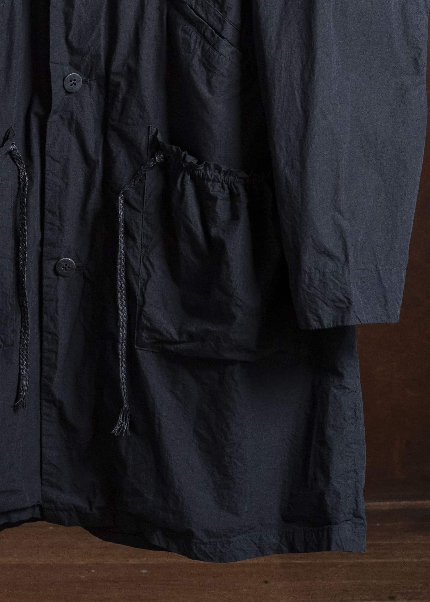 amachi. Fabric Forming Field Coat AY18C-2097 Charcoal Black
