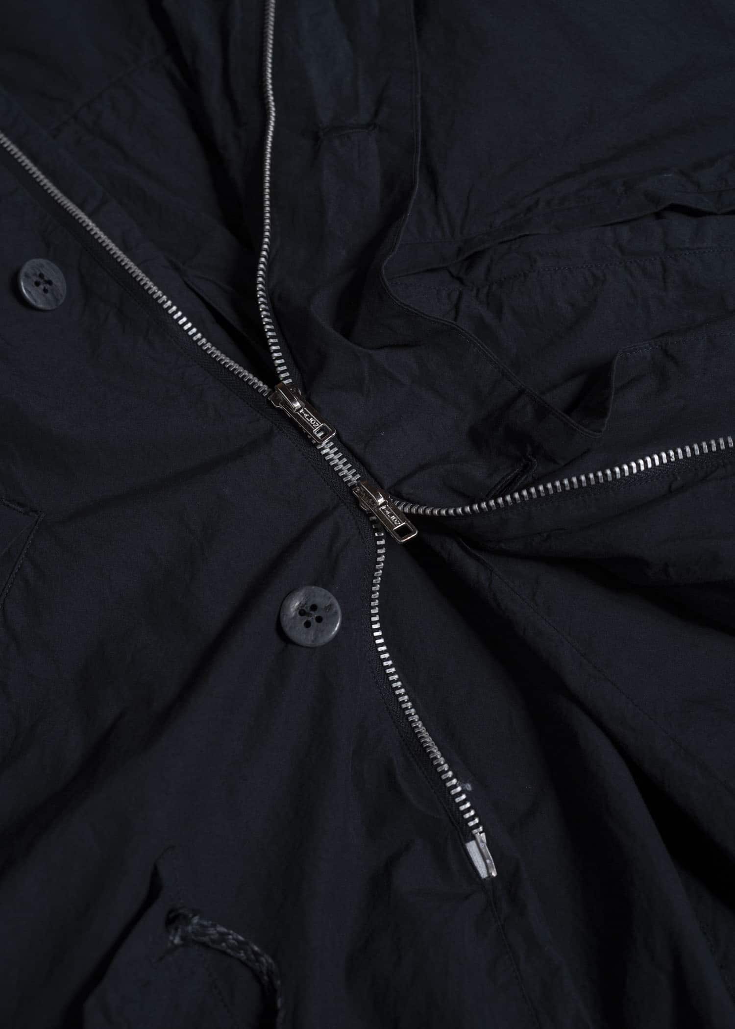 amachi. Fabric Forming Field Coat AY18C-2097 Charcoal Black