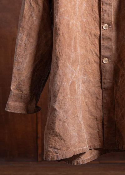 YOHJI YAMAMOTO POUR HOMME Linen Shirt, persimmon tannin post-dyed