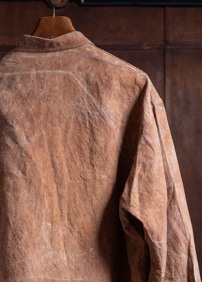 YOHJI YAMAMOTO POUR HOMME Linen Shirt, persimmon tannin post-dyed