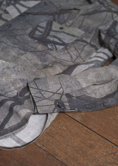 ZIGGY CHEN 0M2510710 Digital Print Asymmetric Shirt MIX GREY