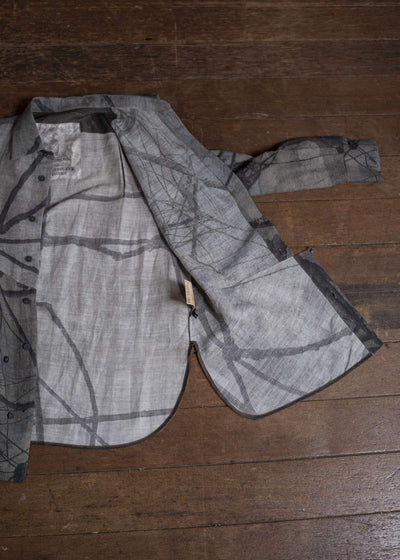 ZIGGY CHEN 0M2510710 Digital Print Asymmetric Shirt MIX GREY