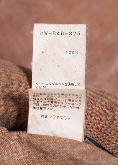 YOHJI YAMAMOTO POUR HOMME Linen Shirt, persimmon tannin post-dyed