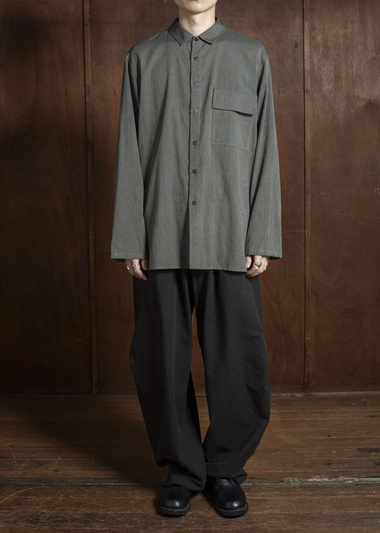 Jurgen Lehl Pakistani Cotton Shirt J0553FBM184 #18: Black Pinstripe