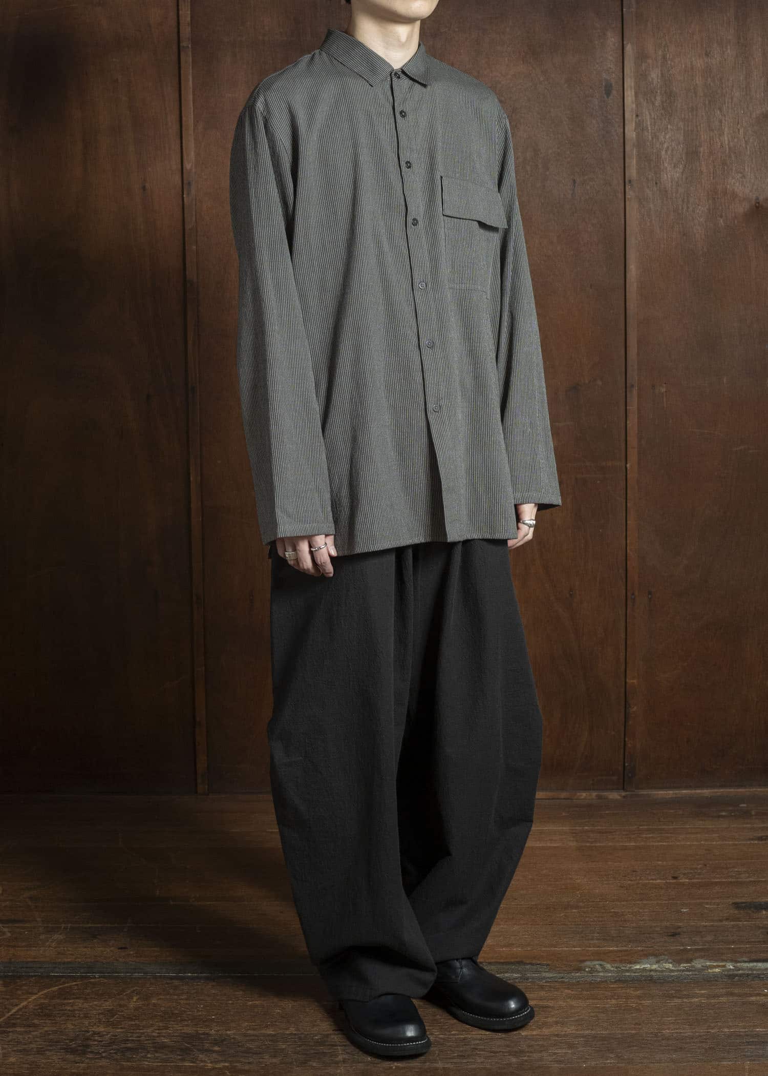 Jurgen Lehl Pakistani Cotton Shirt J0553FBM184 #18: Black Pinstripe