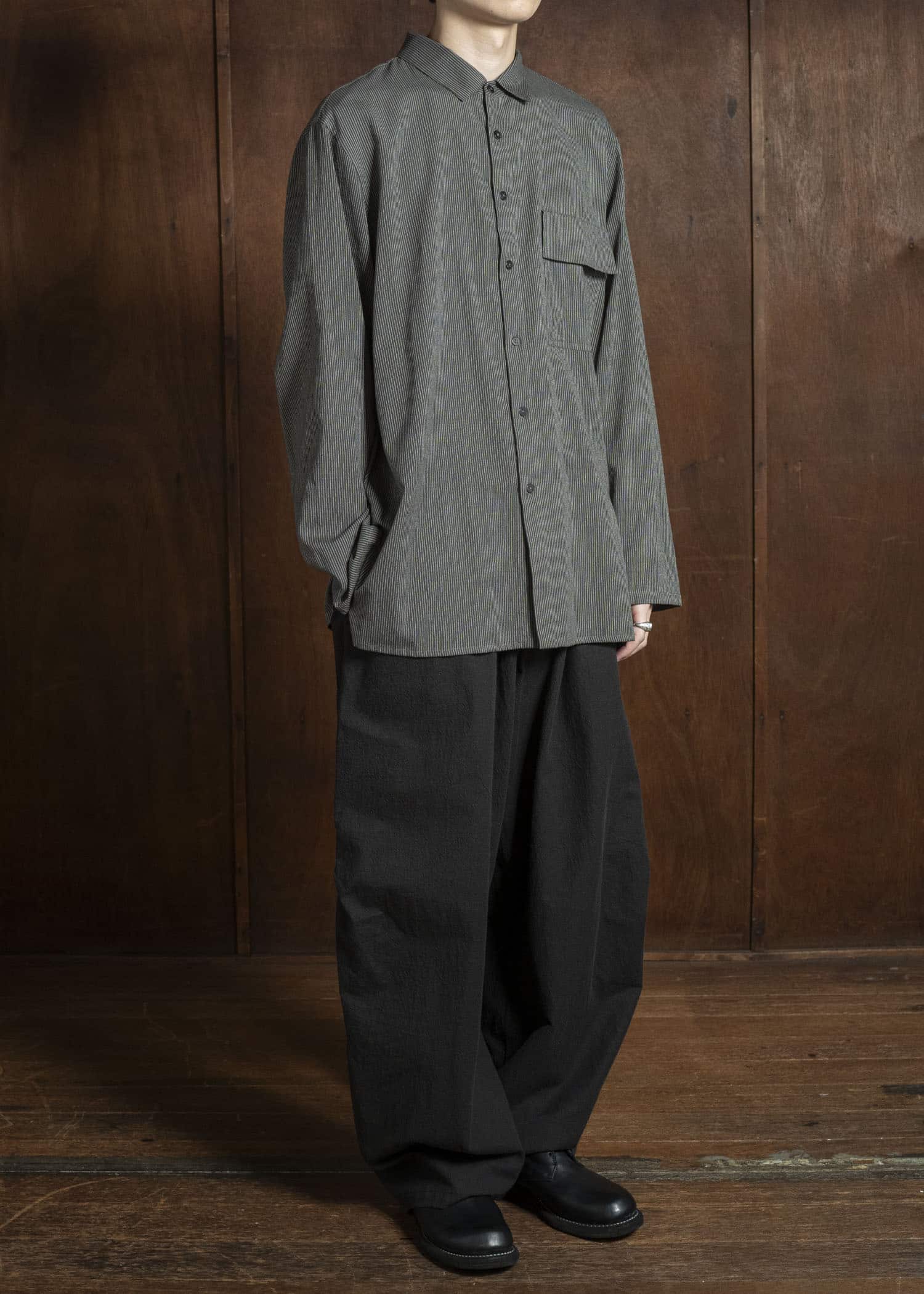 Jurgen Lehl Pakistani Cotton Shirt J0553FBM184 #18: Black Pinstripe