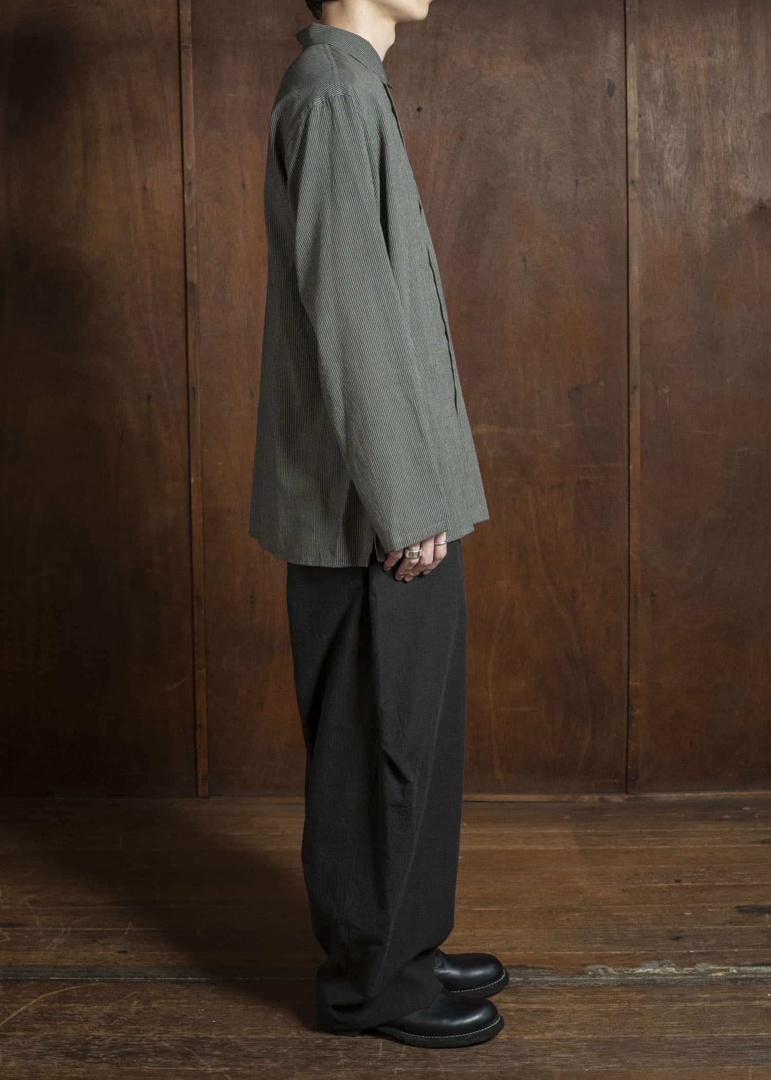 Jurgen Lehl Pakistani Cotton Shirt J0553FBM184 #18: Black Pinstripe