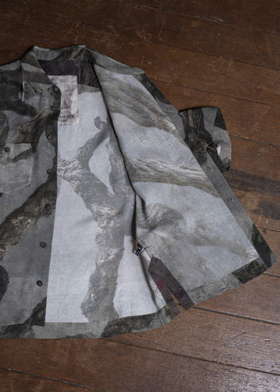 ZIGGY CHEN 0M2510707 Digital Print Short Sleeve Shirt GREY X OLIVE