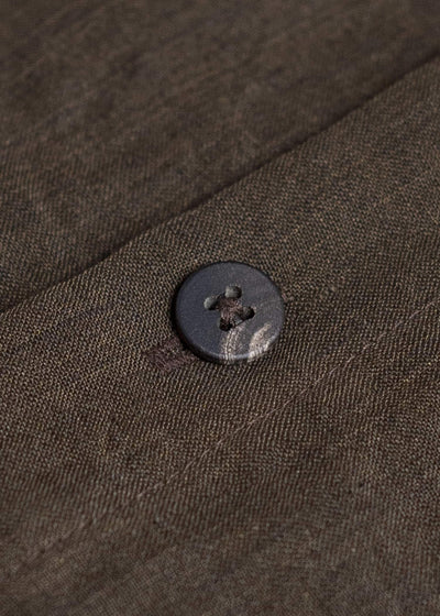 ZIGGY CHEN 0M2510736 Puppytooth Mandarin Collar Shirt DARK OLIVE