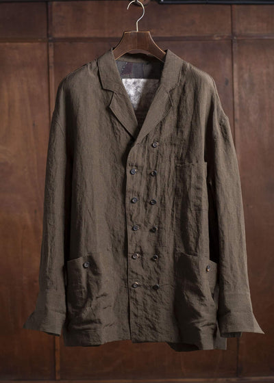 ZIGGY CHEN 0M2510737 Double Breasted Shirt Jacket DARK OLIVE
