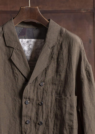 ZIGGY CHEN 0M2510737 Double Breasted Shirt Jacket DARK OLIVE