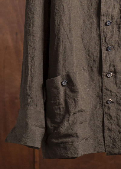 ZIGGY CHEN 0M2510737 Double Breasted Shirt Jacket DARK OLIVE