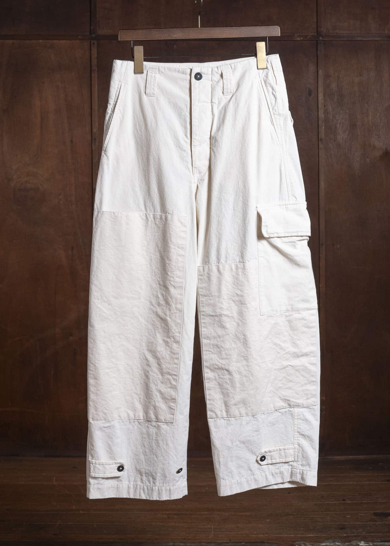 amachi. Double Knee Cargo Pants - Light Weight AY009B-3032 Off White