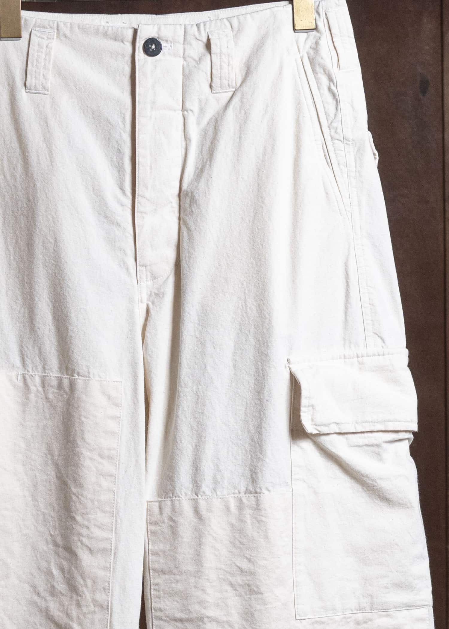 amachi. Double Knee Cargo Pants - Light Weight AY009B-3032 Off White