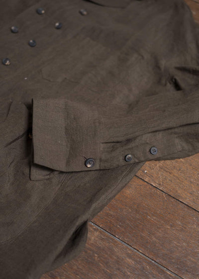 ZIGGY CHEN 0M2510737 Double Breasted Shirt Jacket DARK OLIVE