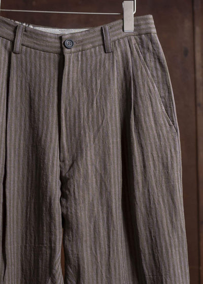 ZIGGY CHEN 0M2510510 Striped Drop Crotch Trousers LAVENDER X OLIVE
