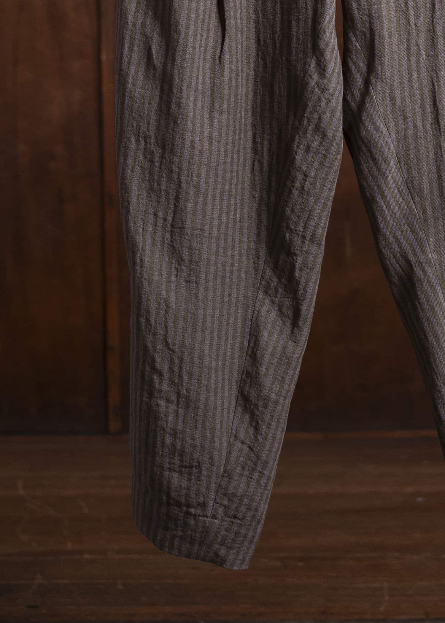 ZIGGY CHEN 0M2510510 Striped Drop Crotch Trousers LAVENDER X OLIVE