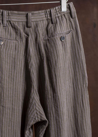 ZIGGY CHEN 0M2510510 Striped Drop Crotch Trousers LAVENDER X OLIVE
