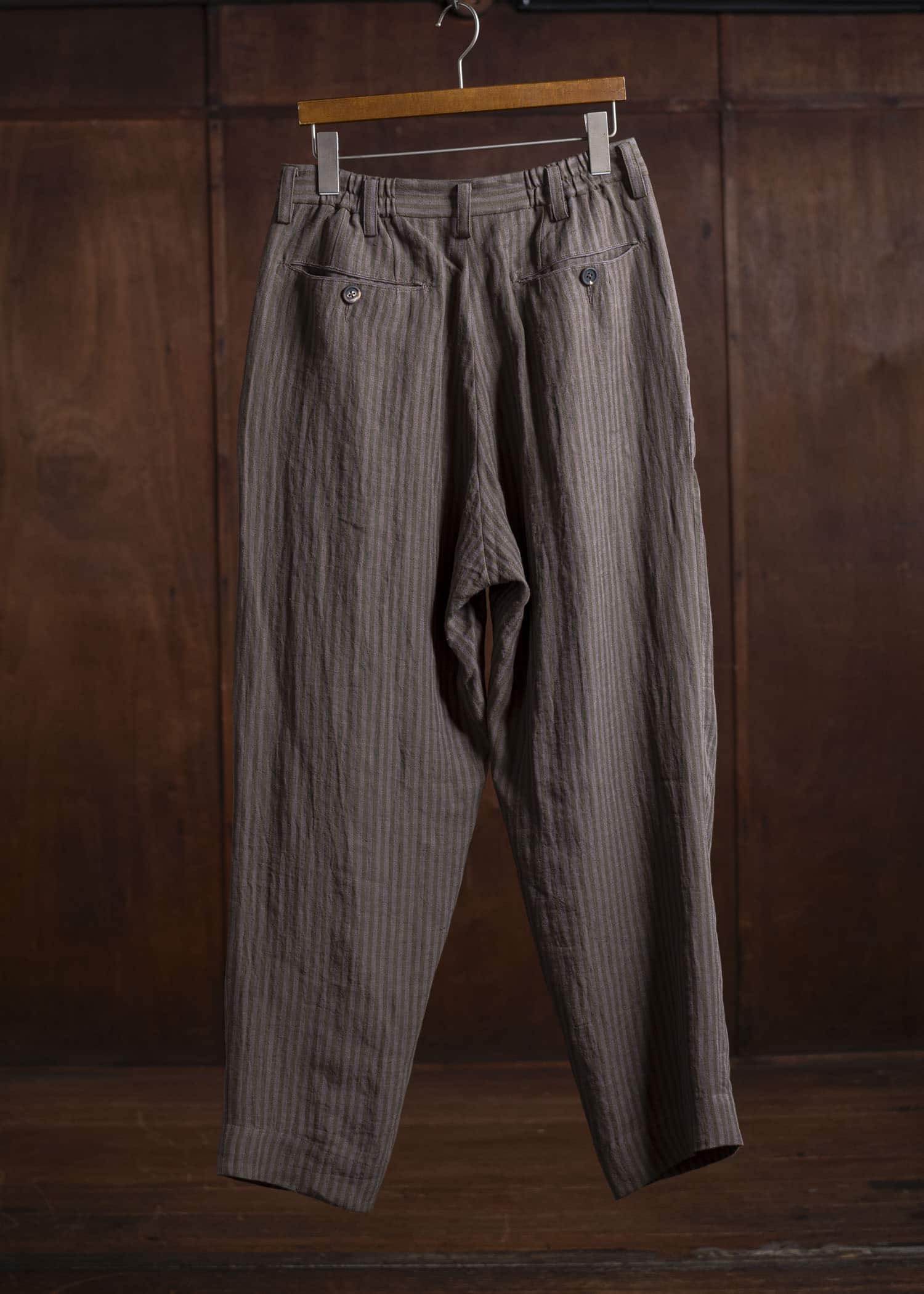 ZIGGY CHEN 0M2510510 Striped Drop Crotch Trousers LAVENDER X OLIVE