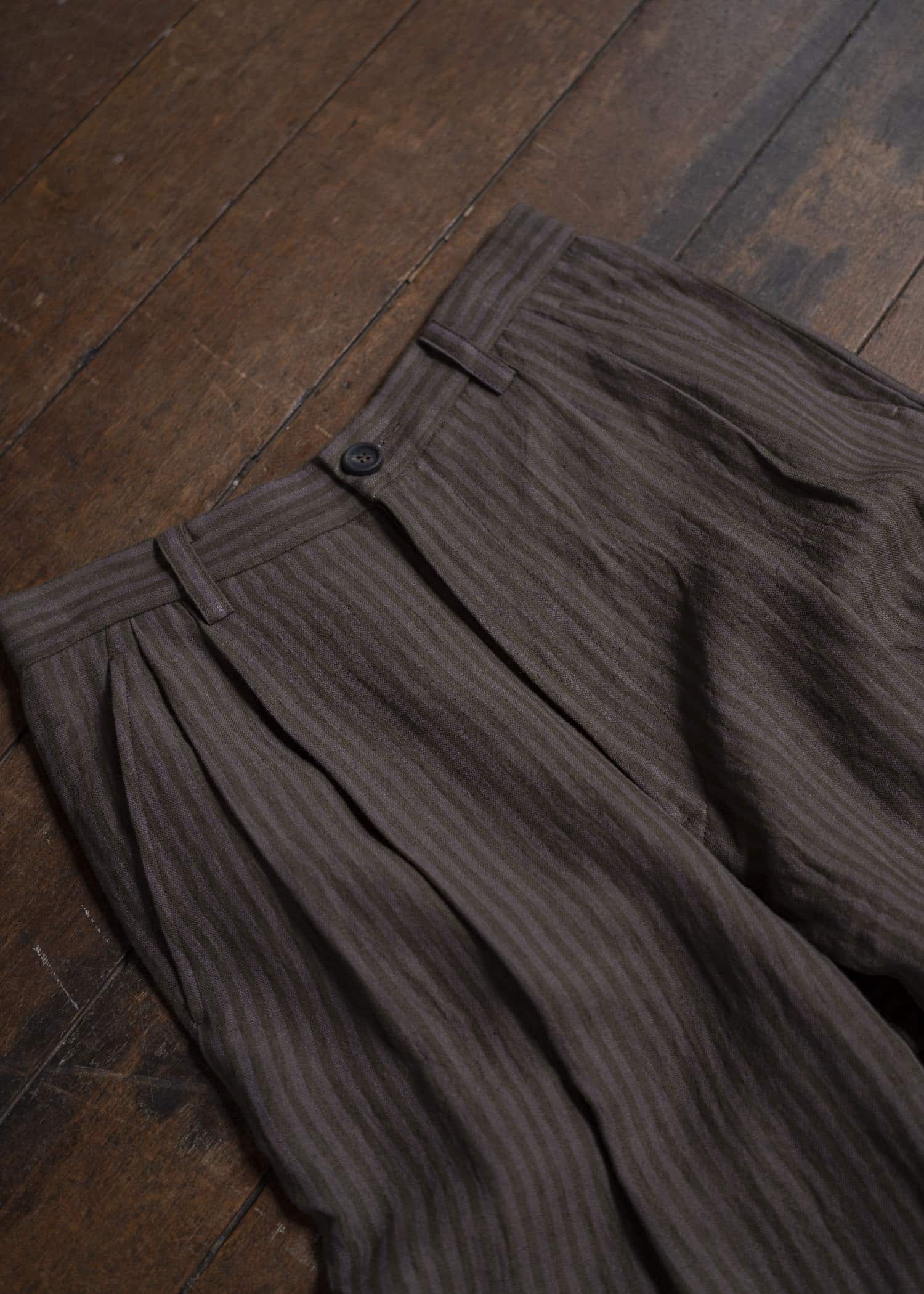 ZIGGY CHEN 0M2510510 Striped Drop Crotch Trousers LAVENDER X OLIVE