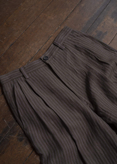 ZIGGY CHEN 0M2510510 Striped Drop Crotch Trousers LAVENDER X OLIVE