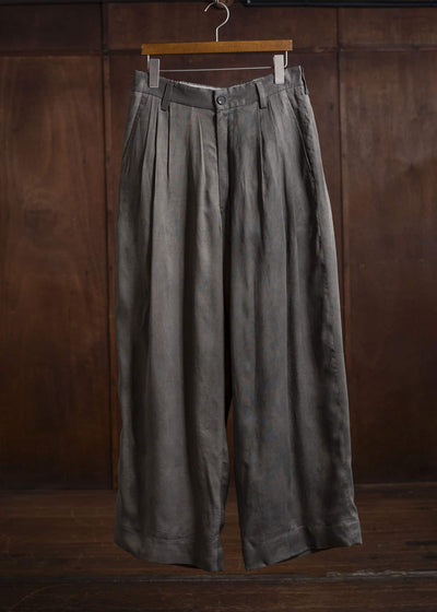 ZIGGY CHEN 0M2510547 Straight Leg Wide Trousers DARK GREY