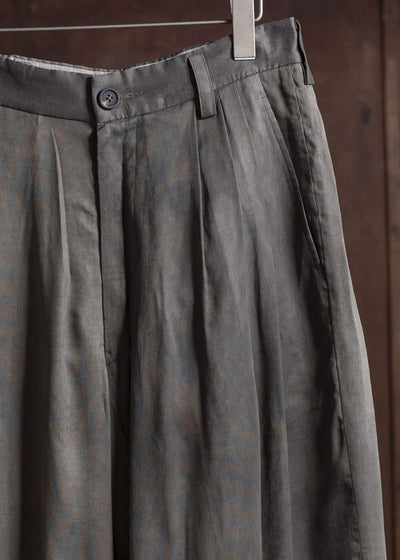 ZIGGY CHEN 0M2510547 Straight Leg Wide Trousers DARK GREY